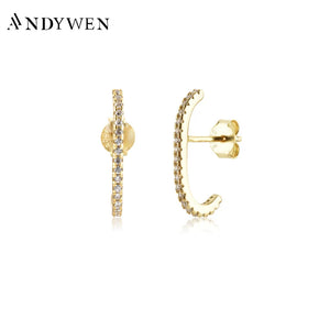 925 Silver Line Stud Earring Crystal Jewelry