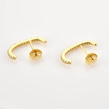 925 Silver Line Stud Earring Crystal Jewelry