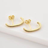 925 Silver Line Stud Earring Crystal Jewelry