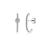 925 Silver Line Stud Earring Crystal Jewelry