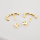 925 Silver Line Stud Earring Crystal Jewelry