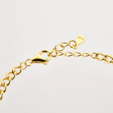 925 Silver Green Thick Lock Chain Bracelet Women Bangle