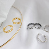 925 Silver Large Hoop Earrings Luxury Jewelry