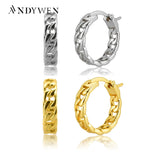925 Silver Large Hoop Earrings Luxury Jewelry