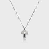 925 Silver Mushroom Shell Green Pendant Necklace