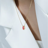925 Sterling Silver Rhombus Pendant Long Chain Fine Jewelry