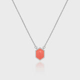 925 Sterling Silver Rhombus Pendant Long Chain Fine Jewelry