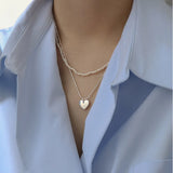 925 Sterling Silver Heart Pendant Choker Necklace Wedding Jewelry