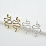 925 Silver CZ Long Snake Gun Drop Earring Rock Punk Party Girl Jewelry