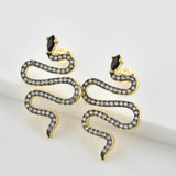 925 Silver CZ Long Snake Gun Drop Earring Rock Punk Party Girl Jewelry