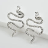 925 Silver CZ Long Snake Gun Drop Earring Rock Punk Party Girl Jewelry