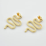 925 Silver CZ Long Snake Gun Drop Earring Rock Punk Party Girl Jewelry