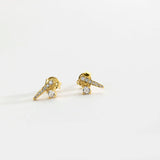 925 Silver Triangle Zircon Stud Earrings for Women Wedding