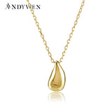 925 Silver Water Drop Pendant Charm Necklace Long Chain Jewelry