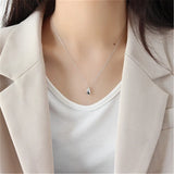 925 Silver Water Drop Pendant Charm Necklace Long Chain Jewelry