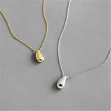 925 Silver Water Drop Pendant Charm Necklace Long Chain Jewelry