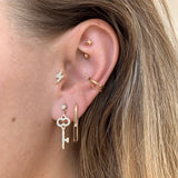 925 Silver Lock Coeur Hoops Piercing Heart Clips Jewelry
