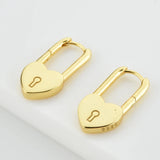 925 Silver Lock Coeur Hoops Piercing Heart Clips Jewelry