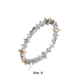 925 Silver Rainbow Zircon CZ Big Hoops Earring