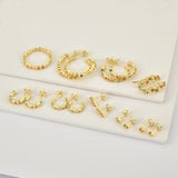 925 Silver Rainbow Zircon CZ Hoops Earring European Jewelry