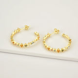 925 Silver Rainbow Zircon Big Hoops Earrings