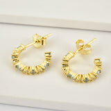 925 Silver Rainbow Zircon CZ Big Hoops Earring