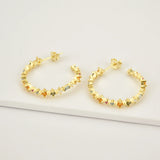 925 Silver Rainbow Zircon CZ Hoops Earrings