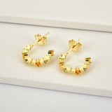 925 Silver Big Hoops Earrings with Rainbow Zircon