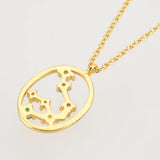 925 Silver Rainbow CZ Zodiacs Pendant Necklace Wedding Jewelry