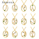 925 Silver Rainbow CZ Zodiacs Pendant Necklace Wedding Jewelry