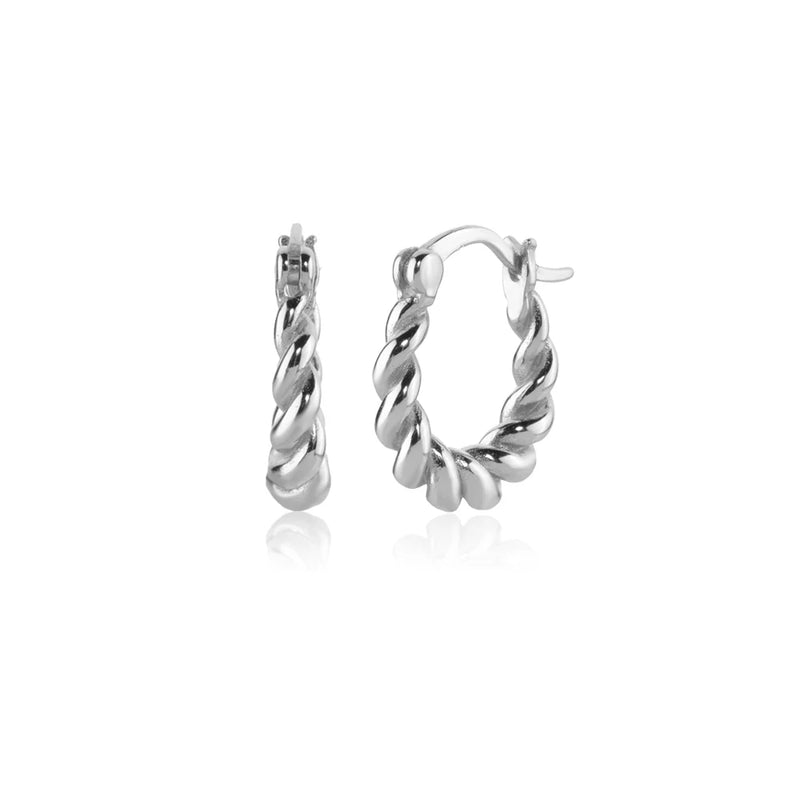 925 Sterling Silver Twist Ovals Hoops Clips Circle Piercing Jewelry