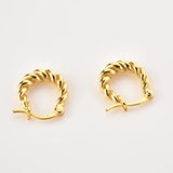 925 Sterling Silver Twist Ovals Hoops Clips Circle Piercing Jewelry
