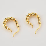 925 Sterling Silver Twist Ovals Hoops Clips Circle Piercing Jewelry