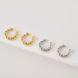 925 Sterling Silver Twist Ovals Hoops Clips Circle Piercing Jewelry