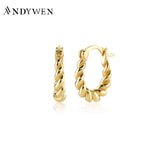 925 Sterling Silver Twist Ovals Hoops Clips Circle Piercing Jewelry