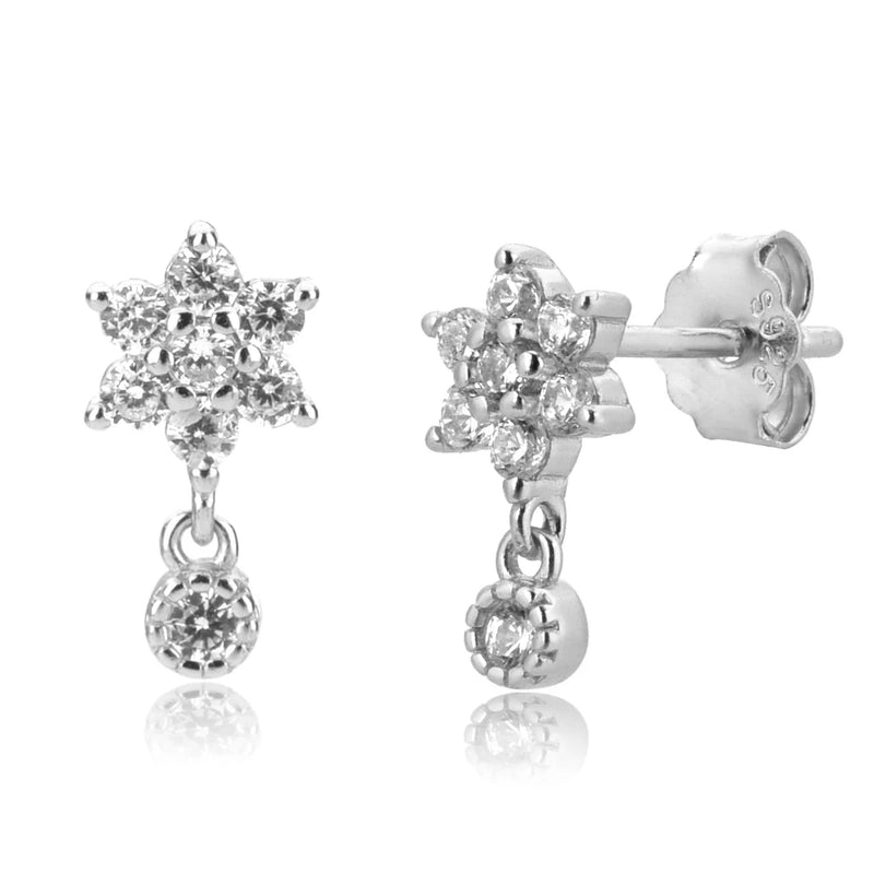Sterling Silver Zircon Stud Earring Ovals Mini Small Women Piercing