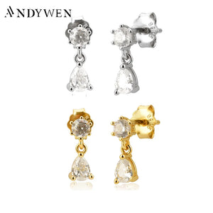 Sterling Silver Zircon Stud Earring Ovals Mini Small Women Piercing