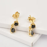 Sterling Silver Zircon Stud Earring Ovals Mini Small Women Piercing