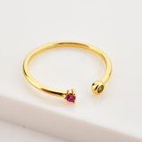 925 Silver Zircon Rainbow Punk Resizable Rings Women Jewelry