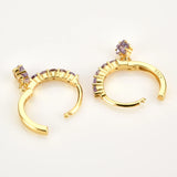 Sterling Silver Purple Star Pendant Zircon Hoop Earrings