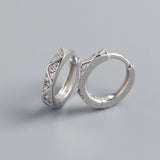 925 Silver Punk Hoops Earrings with CZ Zircon