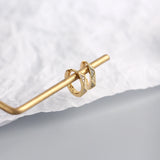 925 Silver Punk Hoops Earrings with CZ Zircon
