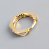 925 Silver Punk Hoops Earrings with CZ Zircon