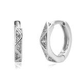 925 Silver Punk Hoops Earrings with CZ Zircon