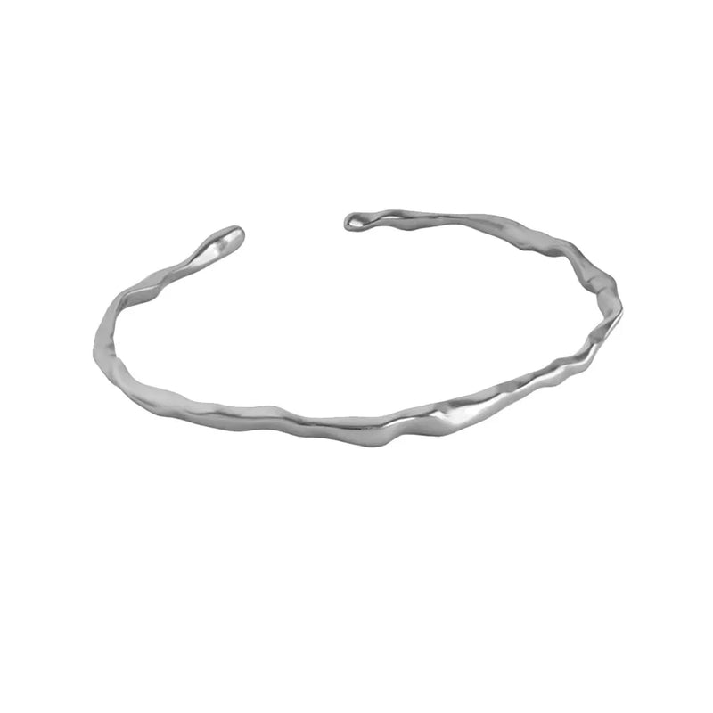 925 Silver Twist Chain Bangle Bracelet for Women