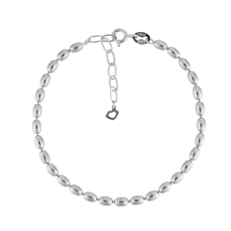 925 Silver Beads Charm Bracelet & Bangle Chain Jewelry Rock Punk
