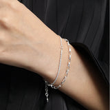 925 Silver Horoscope Chain Bracelet Punk Bangle