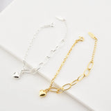 925 Silver Horoscope Heart Chain Bracelet Wedding Jewelry