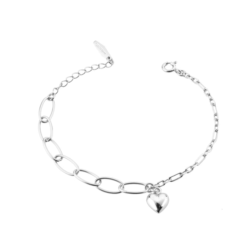 925 Silver Horoscope Heart Chain Bracelet Wedding Jewelry
