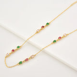 925 Silver Lofoten Island Rainbow CZ Chain Bracelet Women Fine Jewelry